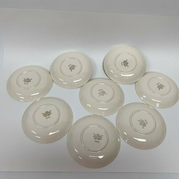 Vintage Clifton by Royal Saucers Ivory Floral Swirl Rim Lot of 8 - Picture 5 of 6